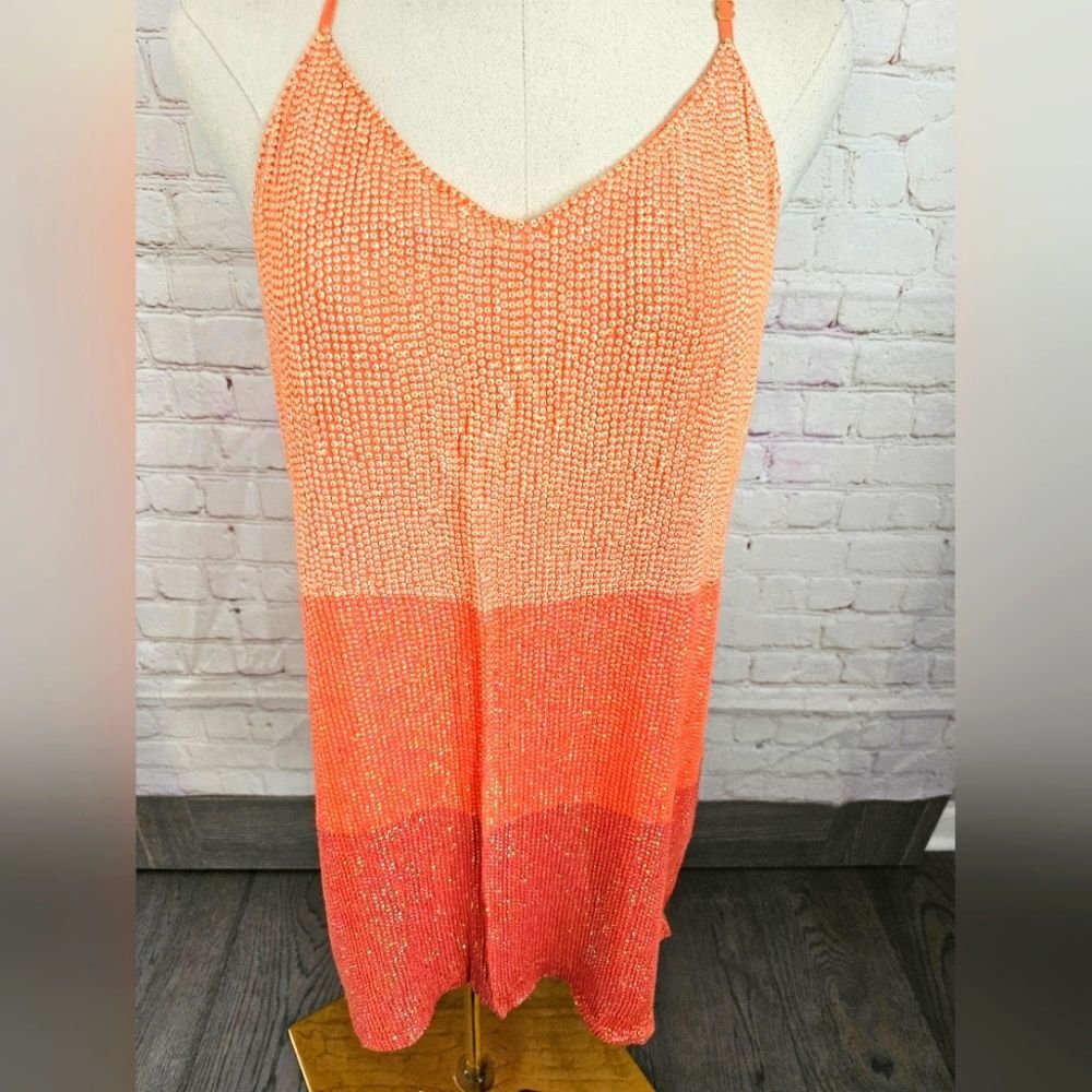 MLV Revolve Carmen Sequin Stripe Mini Dress | Dreamsicle | Small | EUC